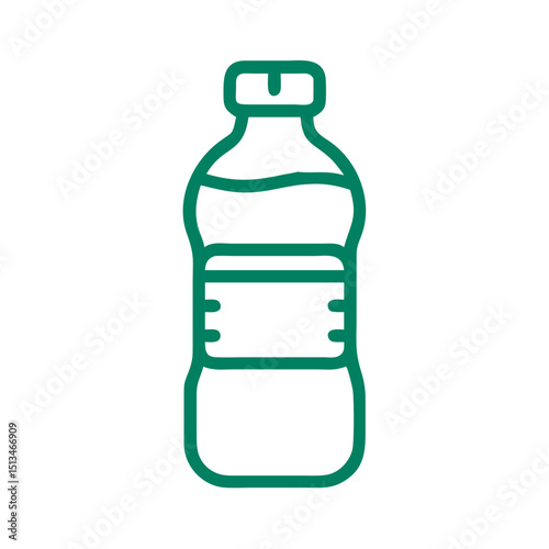 Water bottle icon representing hydration and refreshment, minimalist design
