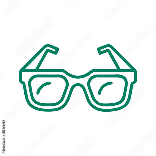 Eyeglasses icon representing vision and style, minimalist design