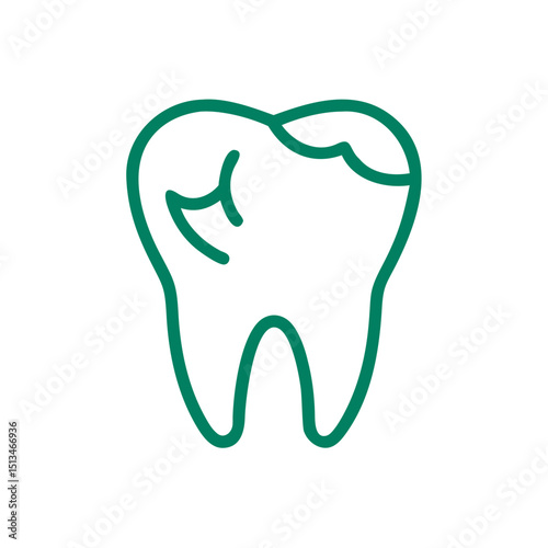 Tooth icon representing dental health and oral care, minimalist design