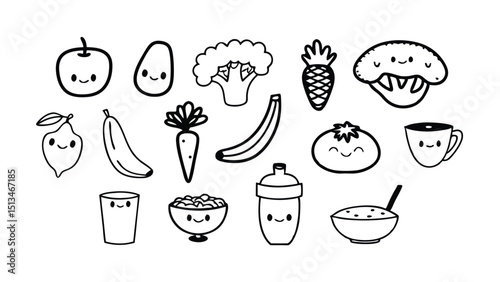 set of vegetables icons