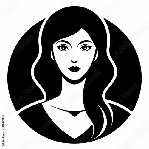 woman with long hair Vector icon illustration silhouette Graphics design image white background
