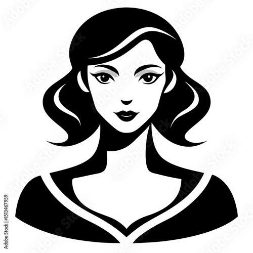 Women Vector icon illustration silhouette Graphics design image white background
