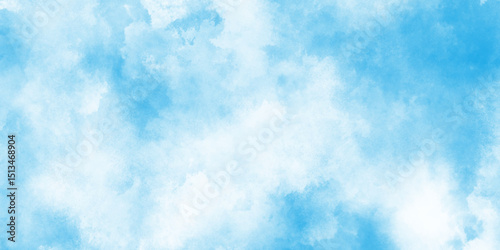 Light sky blue shades watercolor background, the summer heaven is colorful clearing day blurred and grainy blue powder explosion on white background, abstract blue watercolor grunge texture.