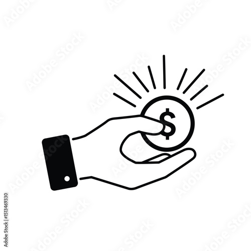 illustration of a hand holding icon
