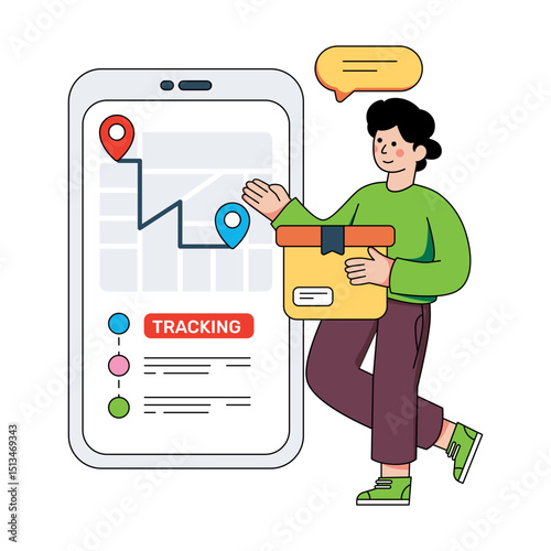 Modern design illustration of parcel tracking 