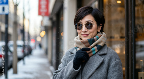 young woman talking on the phone in the city