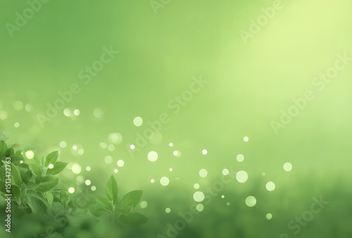 Wallpaper Mural Soft Green Background with Delicate Leaves and Light Effects Torontodigital.ca