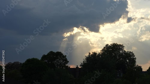 sun rays and clouds