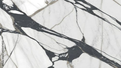 Full-frame 2D slab of Calacatta Lincoln marble with sharp diagonal charcoal veins over cool white.