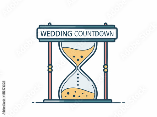 Design a bold, vector wedding countdown 'T' with thick strokes, suitable for a wedding invitation or website banner.  The 'T' should be visually striking and elegant.