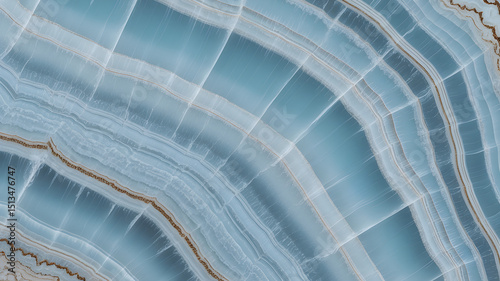Full-frame 2D slab of Sky Blue Onyx with layered icy blue and soft grey textures.
