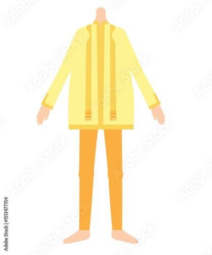 female mannequin dressed in a yellow shirt