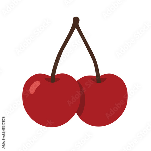 A vibrant and juicy cherries in a cheerful summer style.