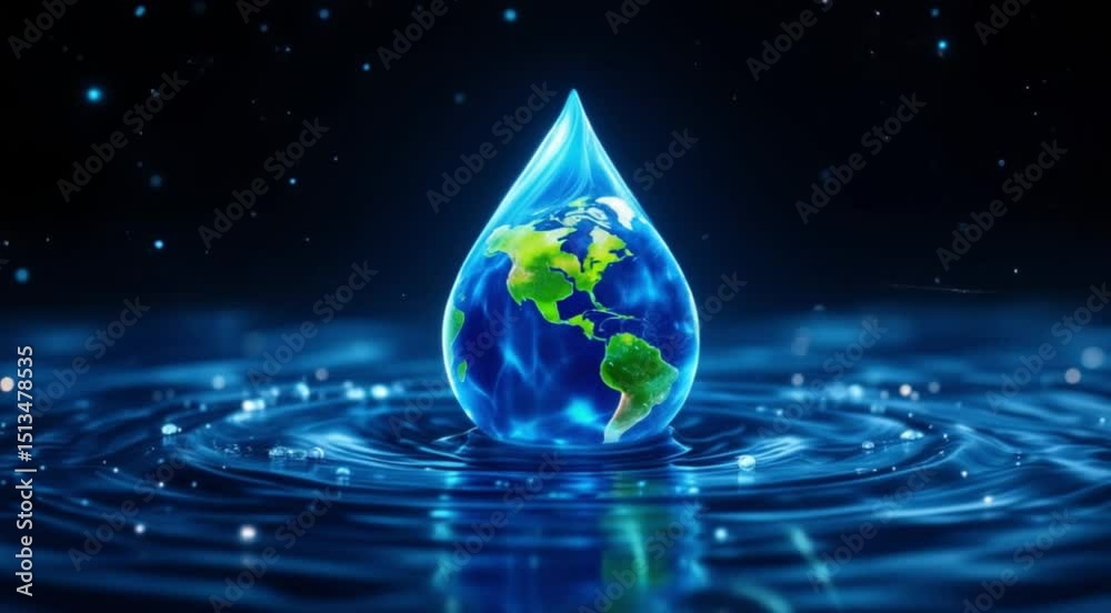Earth water drop global conservation