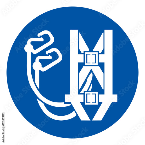 Safety Harness Required Symbol Sign, Vector Illustration, Isolated On White Background Label.EPS10