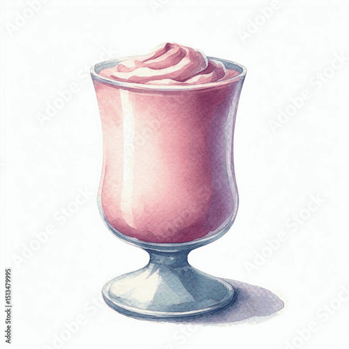 Summer Berry Flow Strawberry Smoothie isolated watercolor vector illustration svg