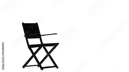 Elegant Silhouetted Director Chair Isolated on Tranasparent Background - Isolated Stock Photo photo