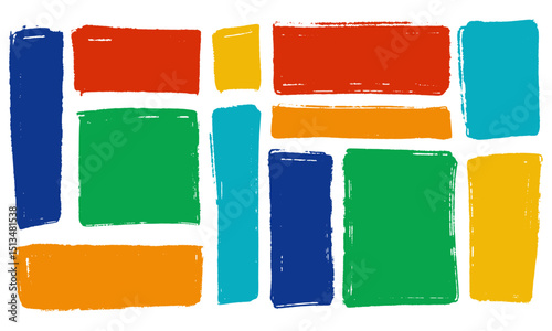 Collection of colorful abstract rectangles. Vector illustration
