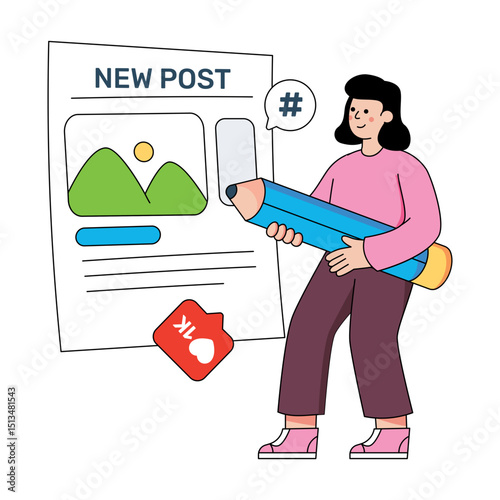 Premium download illustration of new post 