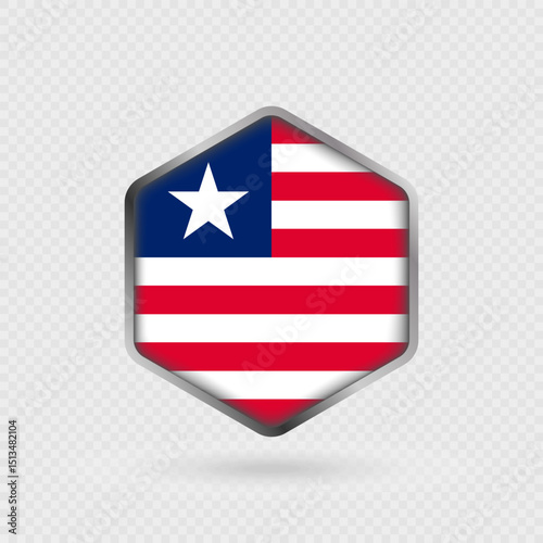 Liberia Flag Icon in Hexagon Shape. Free Download Liberia Flag Icon in Hexagon Shape. - GFXLoad