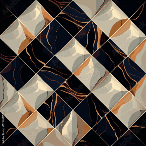 Light and dark marble tile texture, background template - Vector illustration