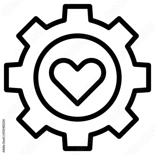 heart gear line icon 
