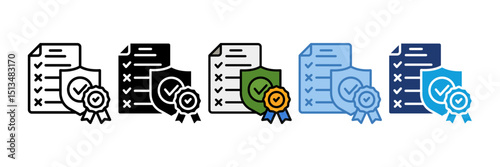 Shield Checkmark Icon Element For Design