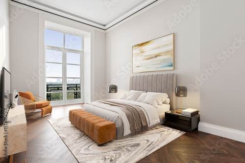 Tablou pe pânză Contemporary interior design of a master bedroom