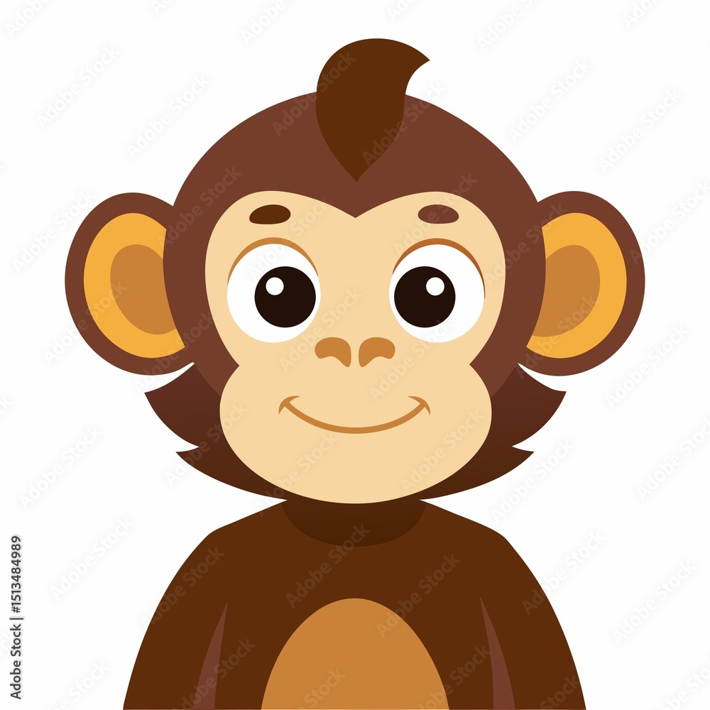 Fototapeta premium monkey illustration isolated on white background.