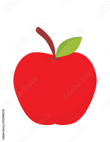 Crisp Red Apple Illustration Vector Graphic for Design Projects
