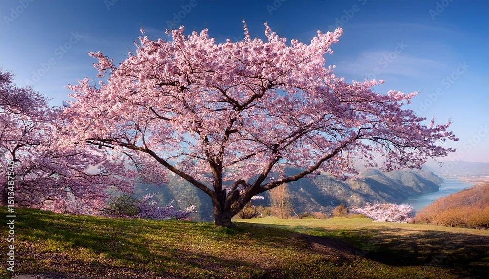 flowering cherry blossom tree in spring flowering cherry blossom tree in spring
