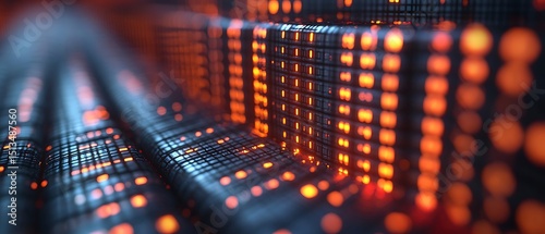 Abstract technology background with glowing cubes