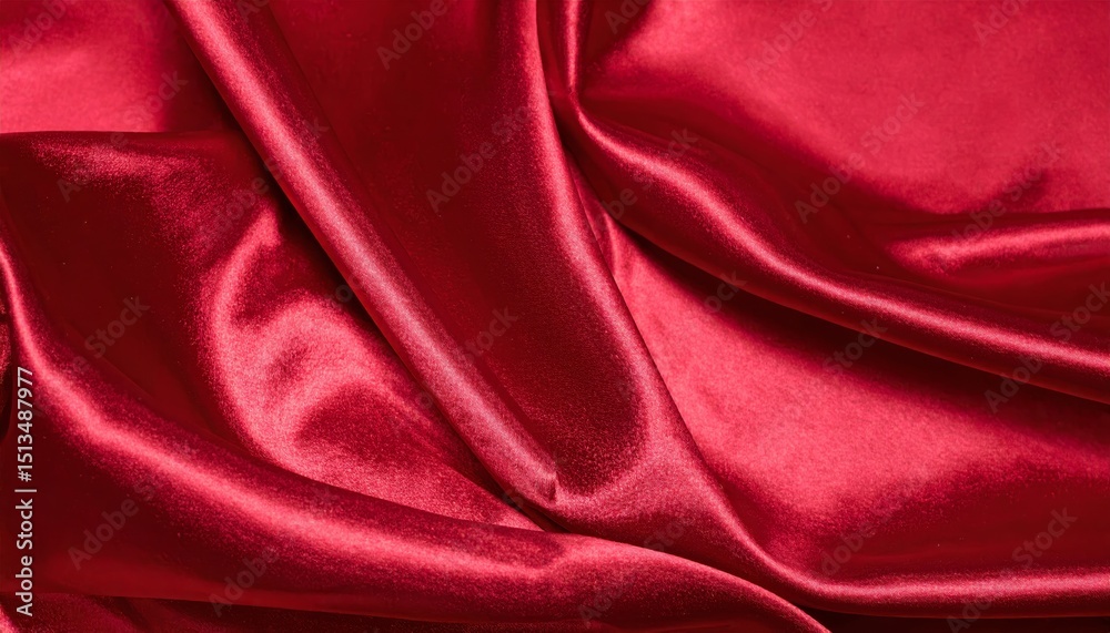 Obraz premium Dark red glossy silk cloth texture close view background