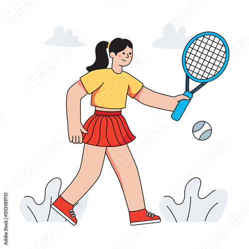 A perfect design illustration of playing tennis 