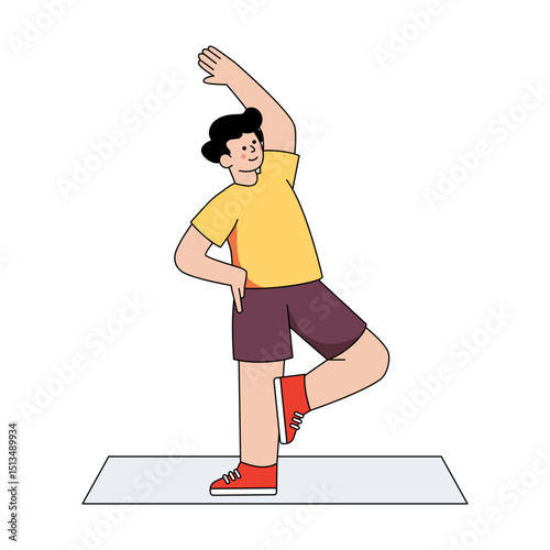 Premium download illustration of stretching exercise 