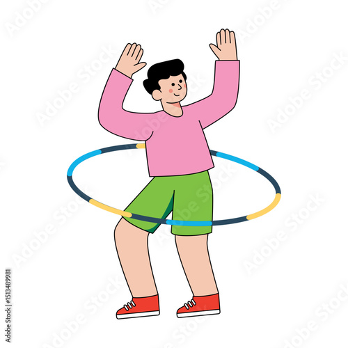 Editable design illustration of hula hoop