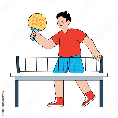 A perfect design illustration of table tennis player 