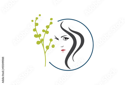 Elegant Woman Face Logo for Makeup Artist or Beauty Parlor – Stylish SVG Icon Design for Salon, Cosmetics, and Skincare Branding