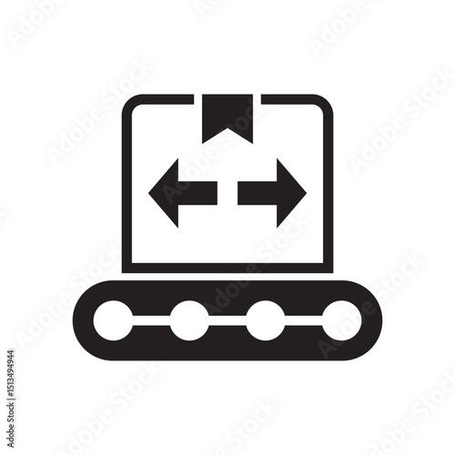 Vector silhouette of a conveyor machine