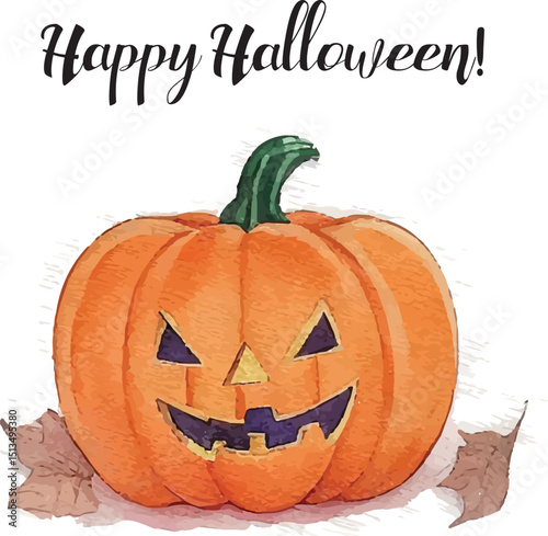 Pumpkin with Happy Halloween wording