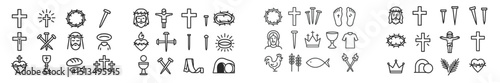 Religious symbols and icons illustrating themes of faith, worship, and spirituality in various styles and designs