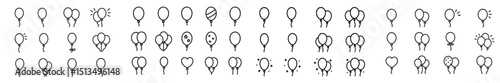 Fun and playful balloon drawings illustrating various characters and emotions during a festive celebration