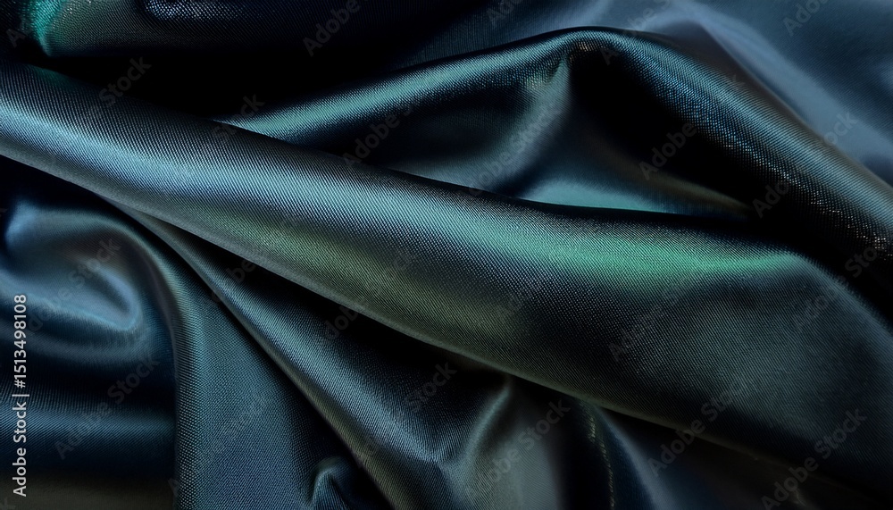 Fototapeta premium black deep dark blue green petrol grey background silk satin fabric luxury elegant beauty premium rich shiny glitter shimmer silky drapery fold crease christmas birthday festive