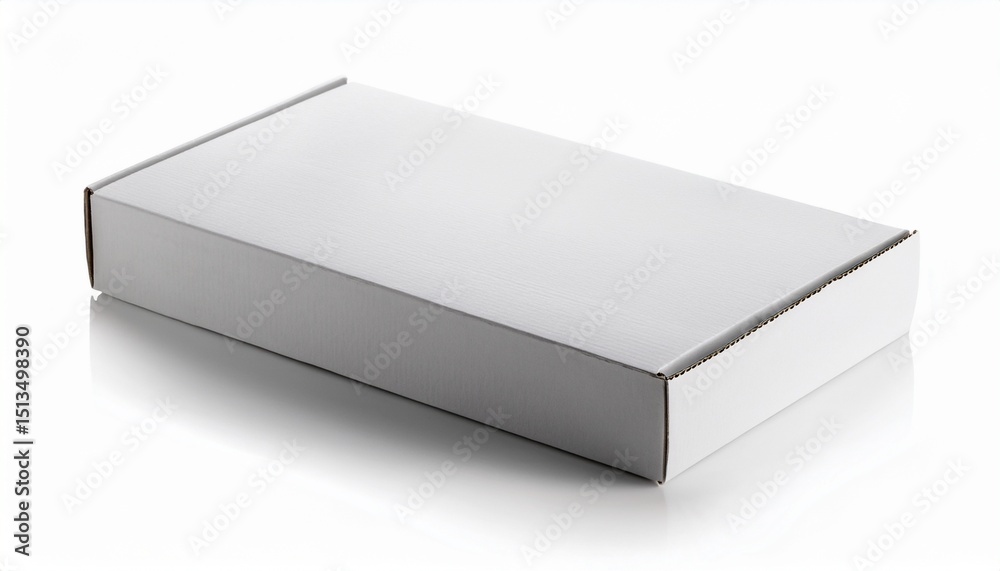 Naklejka premium white cardboard box isolated on white background with clipping path suitable for packaging