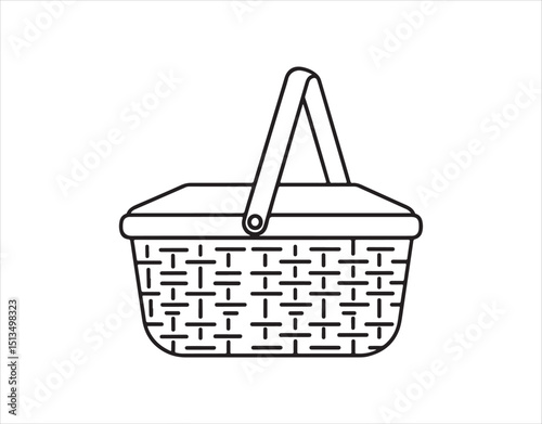 A picnic basket icon represented in solid and outline formats

