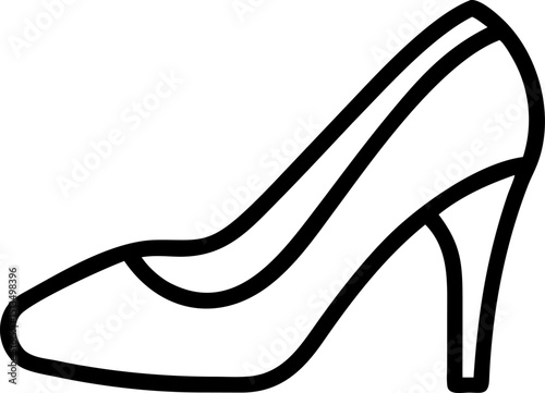 high heels vector outline icon on white or transparent background	