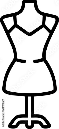 mannequin vector outline icon on white or transparent background	