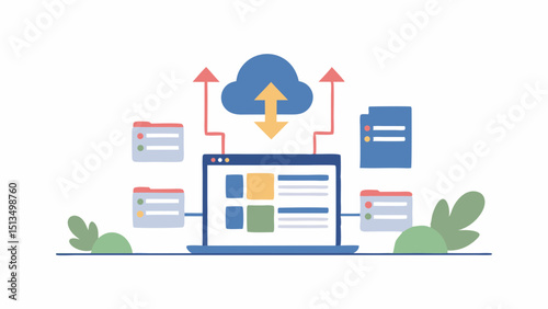 Cloud Storage Data Transfer on Laptop Secure File Sharing Networking Backup Sync Services Digital Workflow