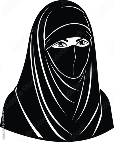 arab woman wearing a white veil