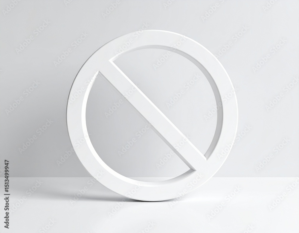 Prohibited sign,refusal denial warning and symbol on white Prohibited sign,refusal denial warning and symbol on white
